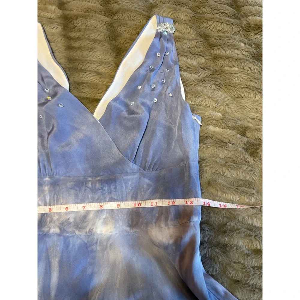 J. Crew Tie-Dye‎ Silk Maxi Dress Size 6 Beaded Neckline Boho Festival Goddess